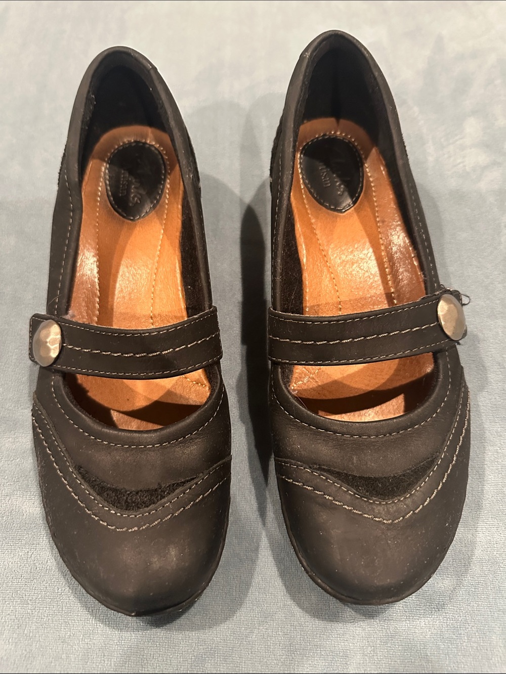 Clarkβs Womenβs Black Mary Jane Comfort Flats